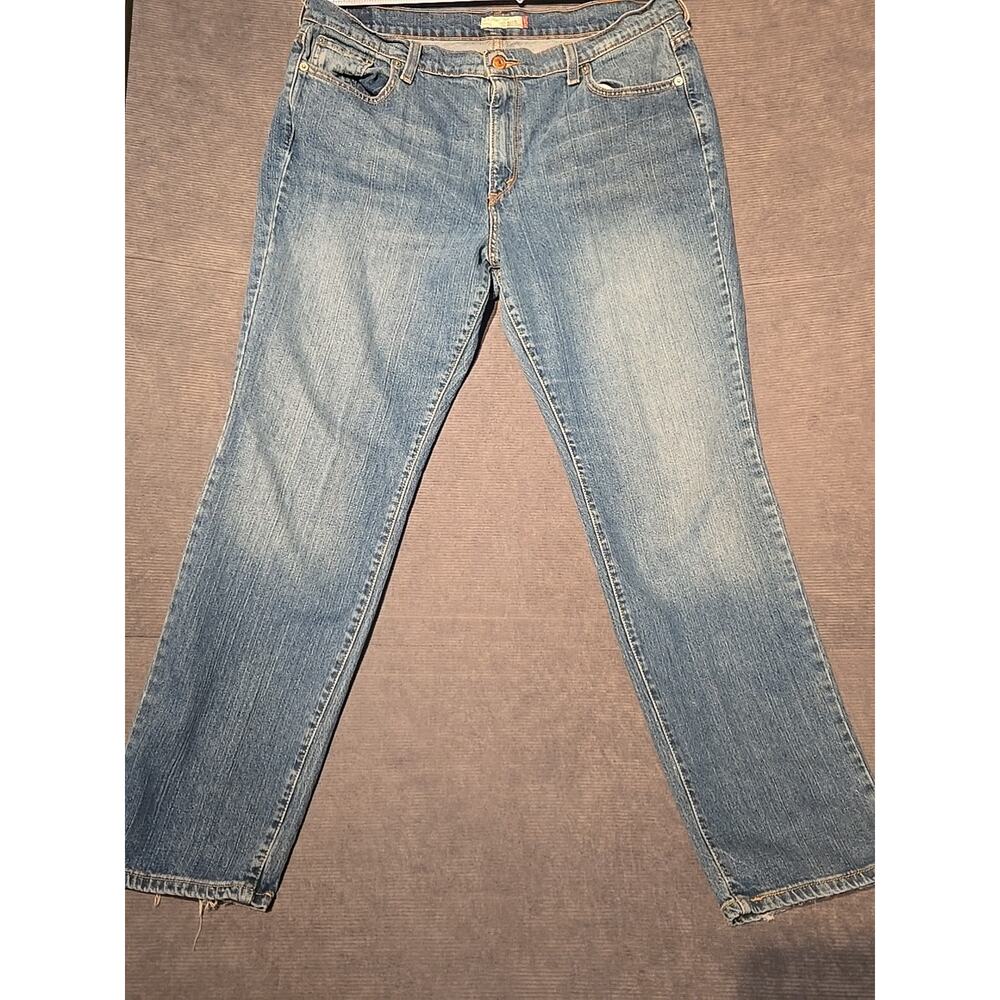 VTG Levi's Jeans Womens 14 Long Blue 505 Straight Leg Classic Stretch Denim Y2K